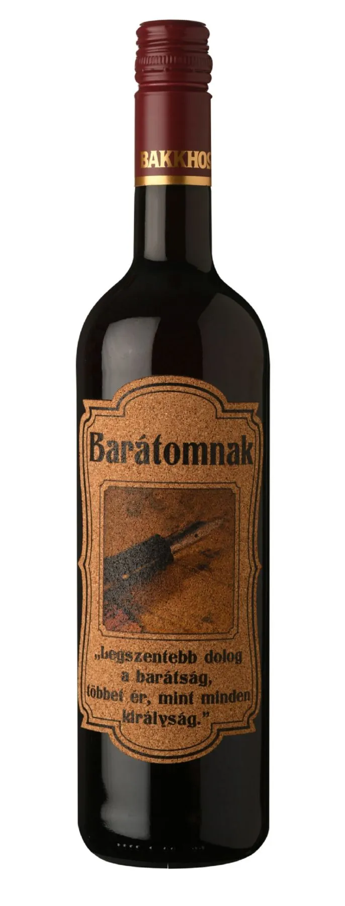 Mátrai Kékfrankos "Barátomnak" feliratú parafacímkével