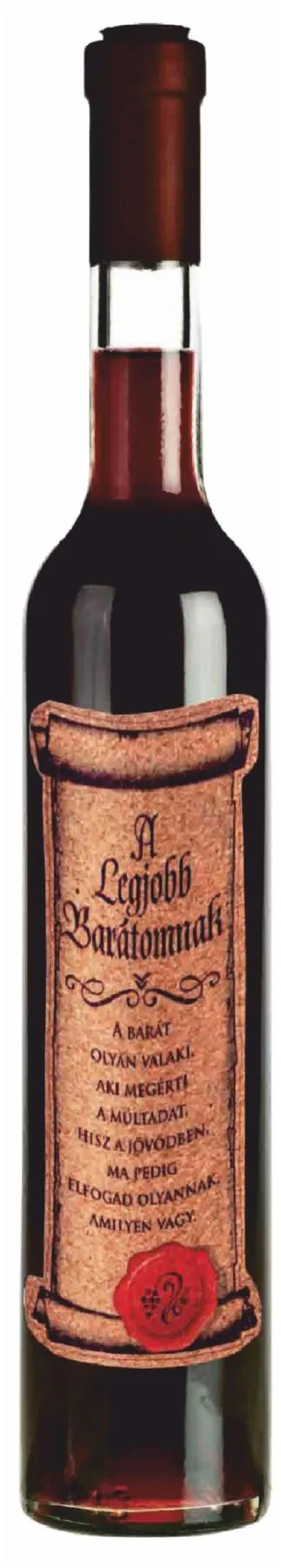 Cabernet Sauvignon bor "A Legjobb barátomnak" feliratú parafacímkével