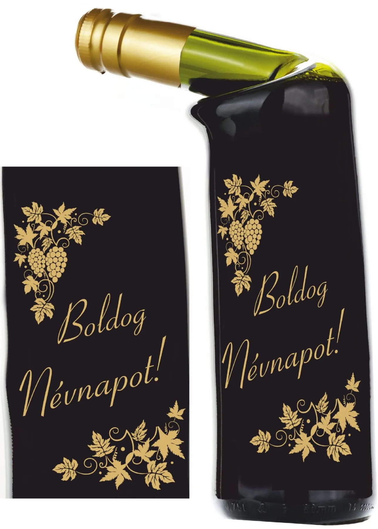 Cabernet Sauvignon ferdenyakú palack "Boldog Névnapot" felirattal