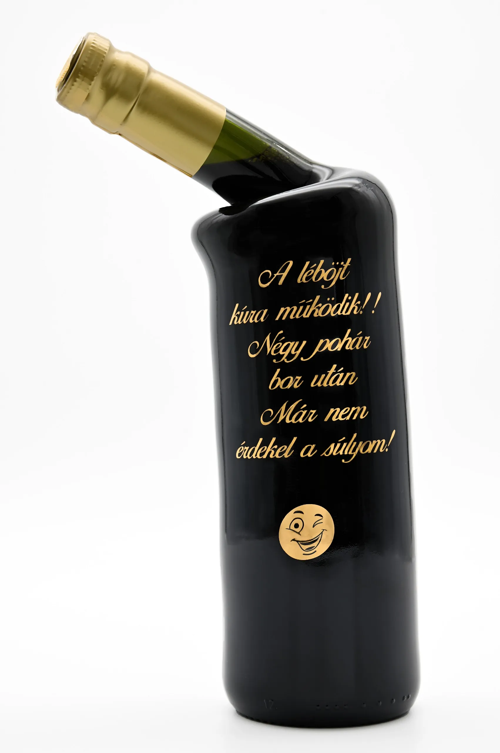 Cabernet Sauvignon ferdenyakú palack "A léböjt kúra" felirattal