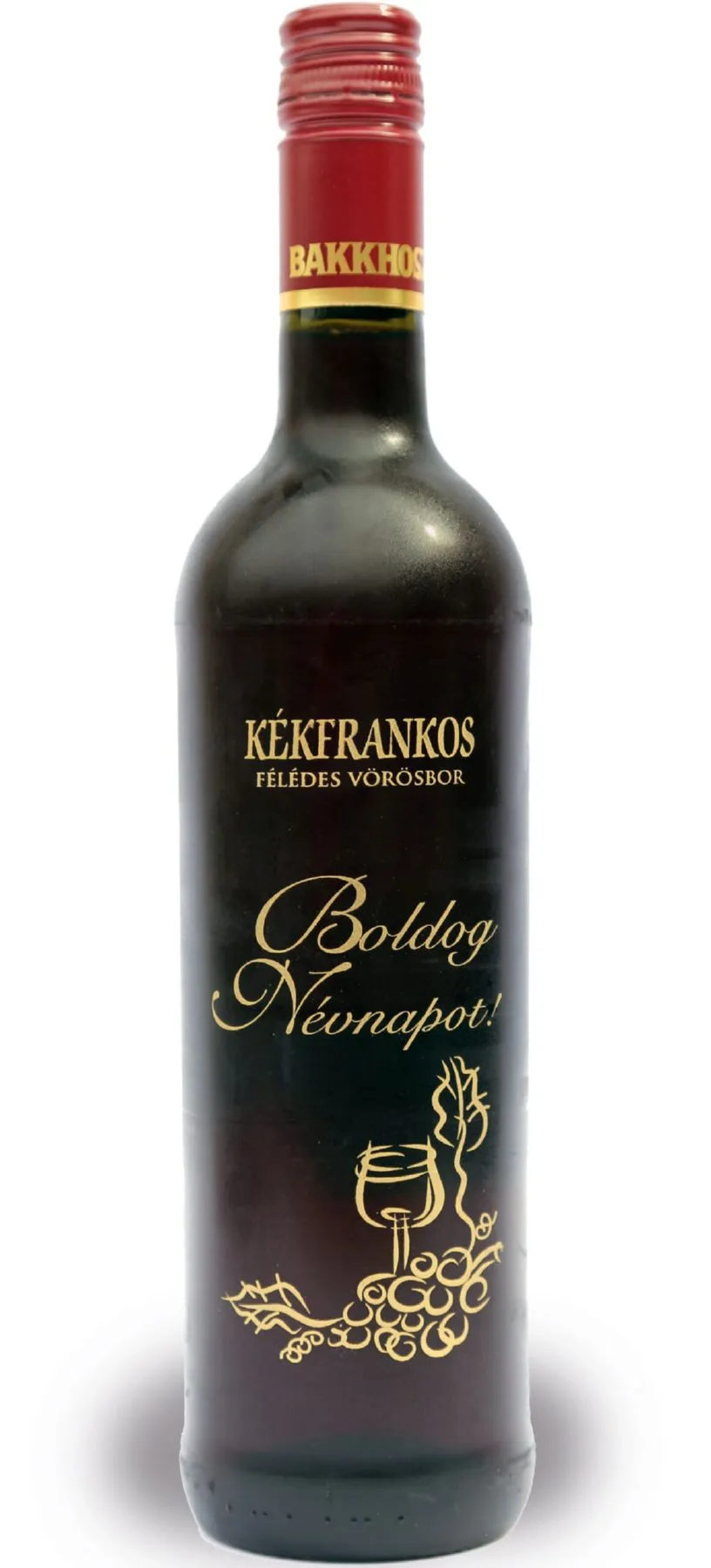 Bakkhosz Kékfrankos "Boldog Névnapot" felirattal