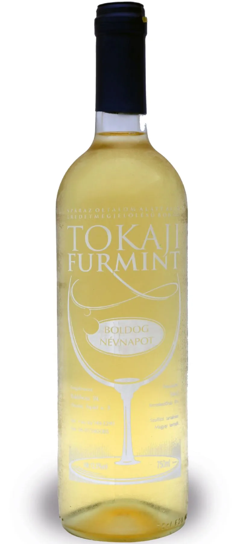 Tokaji Furmint "Boldog  Névnapot" felirattal