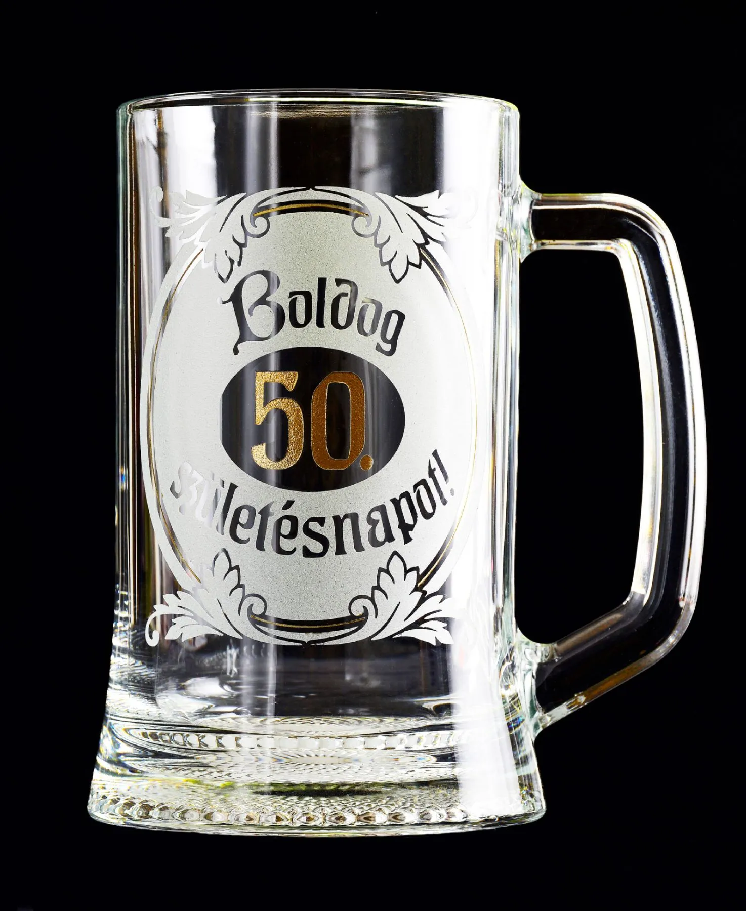Csiszolt söröskorsó 50 évszámmal
