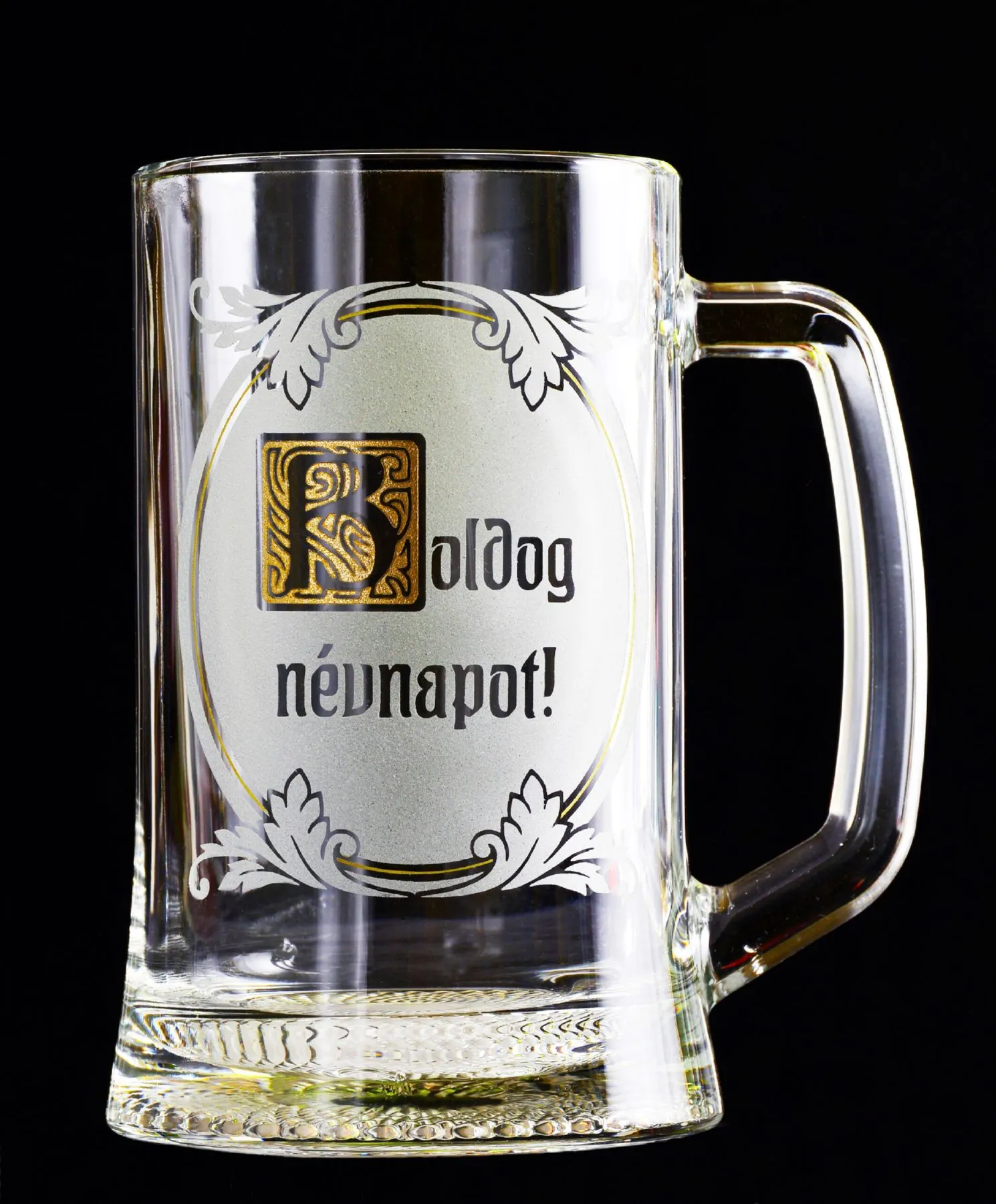 Csiszolt söröskorsó Boldog Névnapot